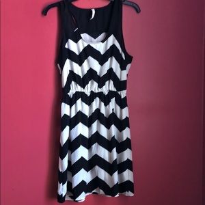 black and white dress